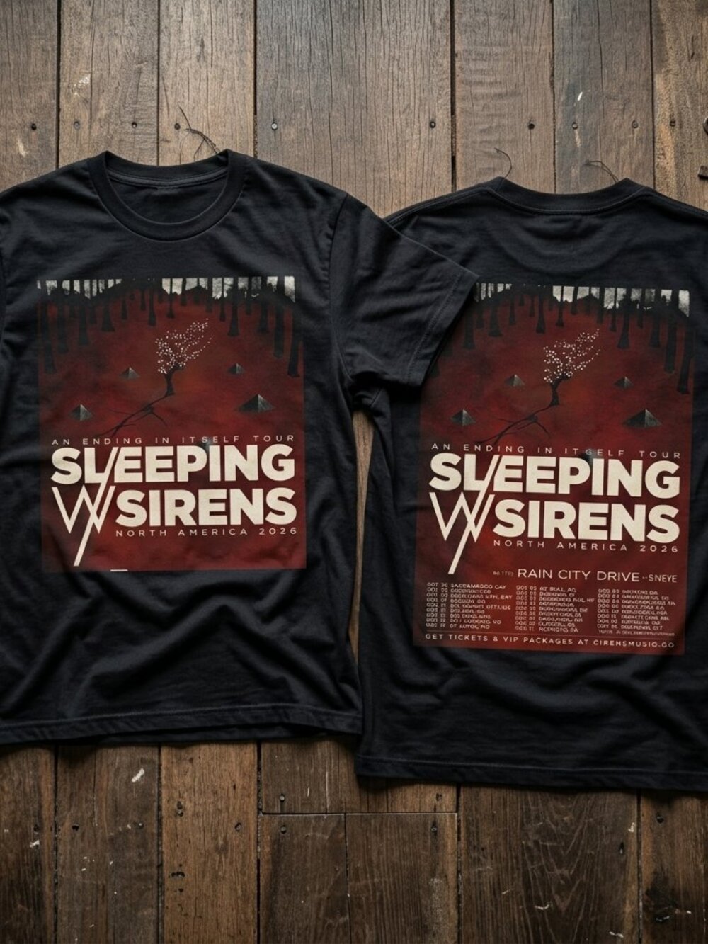 Sleeping With Sirens An Ending In Itself Tour 2026 Vintage Band Tee
